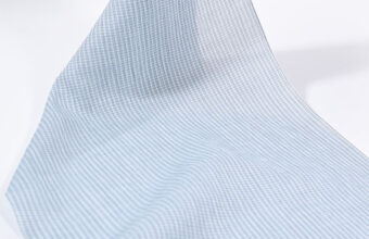 小千谷縮（三筋の細縞/空色）広巾