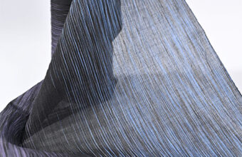 小千谷縮（乱絣/縹色×二藍色）広巾　杉山織物