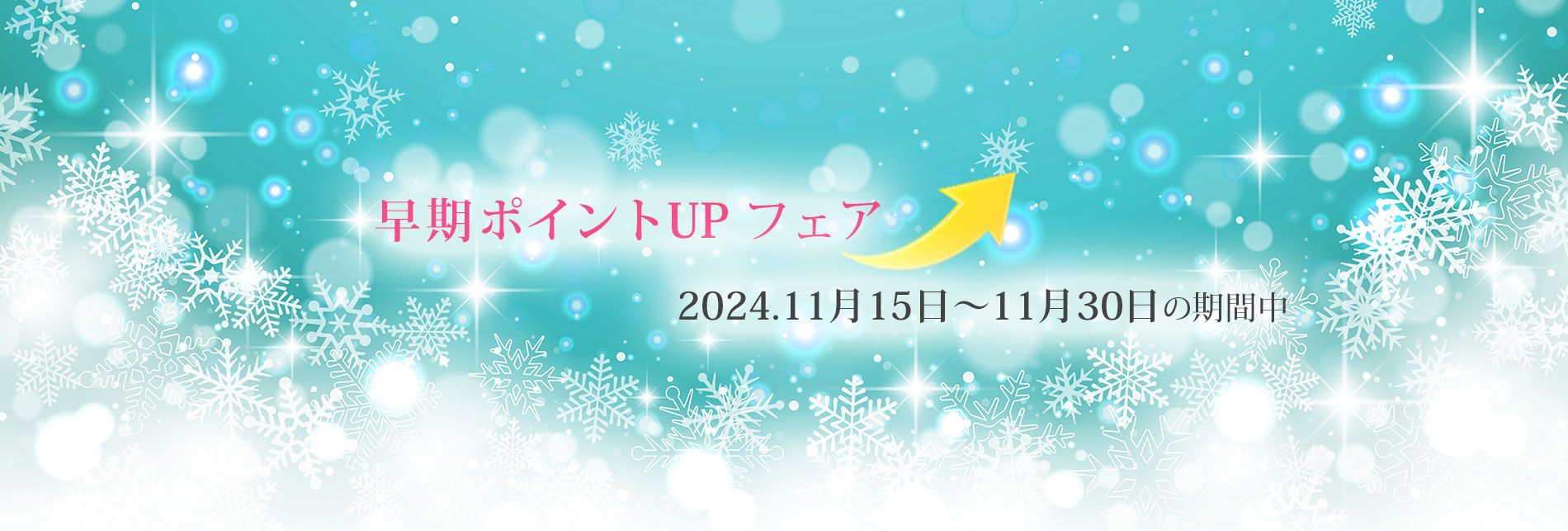 早期ポイントUPフェア♪　2024年11月15日～11月30日まで